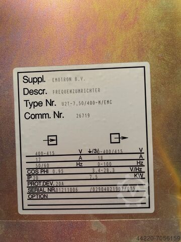 Frequency converter (28255) emotron Typ  U2T-7,5/400 - MIEMC
