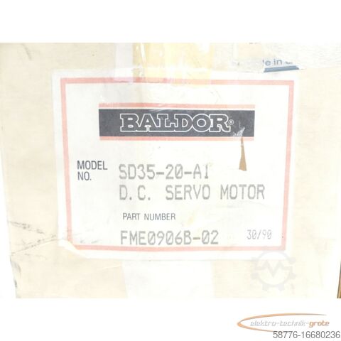 Control unit Baldor SD35-20-A1 DC Servo Motor SN:FME0906B ! -