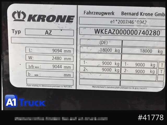 Spezial-LKW KRONE AZW 18, Reifen 85%, TÜV 02/2027,