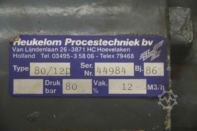 Vakuumpumpe 12 m³/h Heukelom 80/12D
