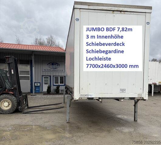 Swap body with flatbed & tarpaulin Krone Jumbo 7,82m Innenhöhe 3m Edschaverdeck