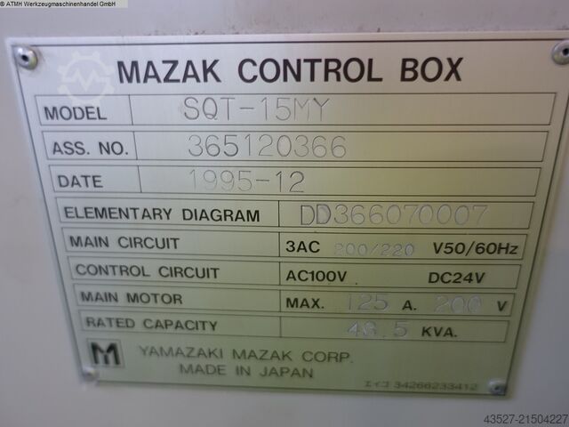 CNC Lathe MAZAK SUPER QUICK TURN 15M-Y