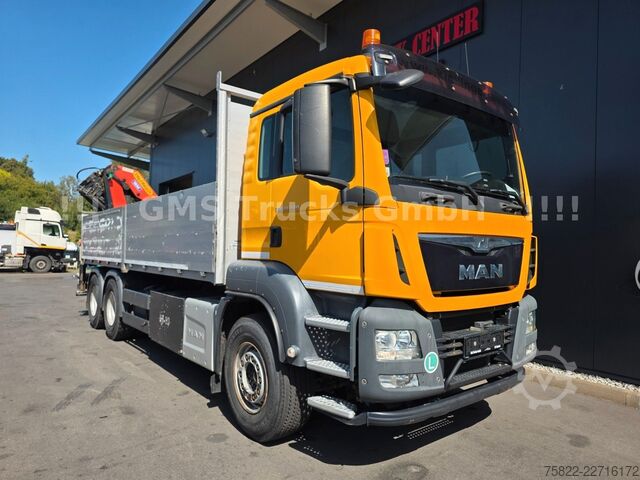 LKW mit Pritsche (offen) MAN TGS 33.440 / 6X4 / Man+Ret / 19m Kran Palfinger