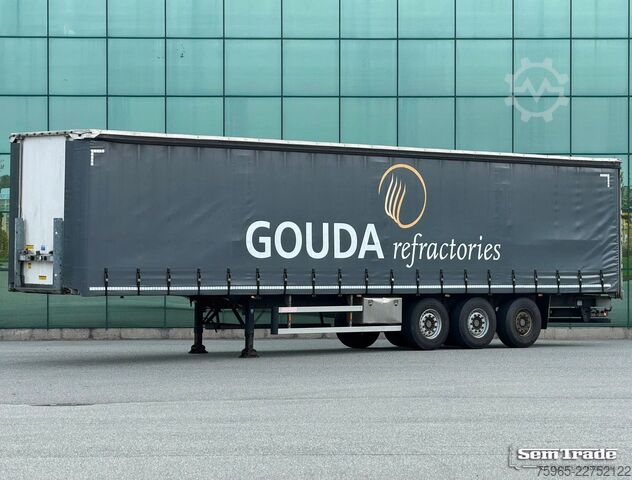 Open semitrailer with tarp GROENEWEGEN DRO-14-27 GALVANISED CHASSIS DISC BRAKES SLIDING