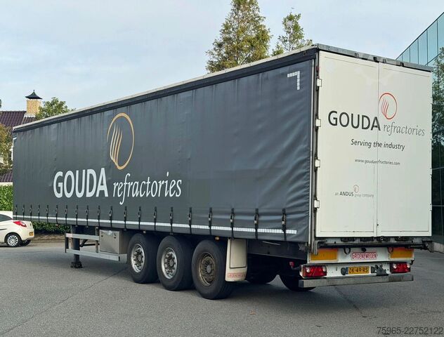 Open semitrailer with tarp GROENEWEGEN DRO-14-27 GALVANISED CHASSIS DISC BRAKES SLIDING