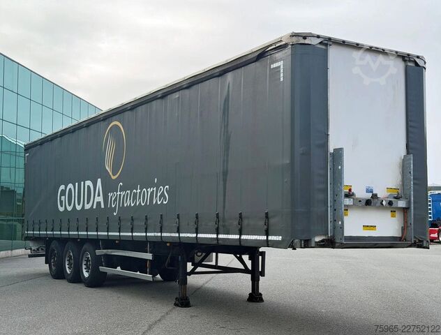 Open semitrailer with tarp GROENEWEGEN DRO-14-27 GALVANISED CHASSIS DISC BRAKES SLIDING