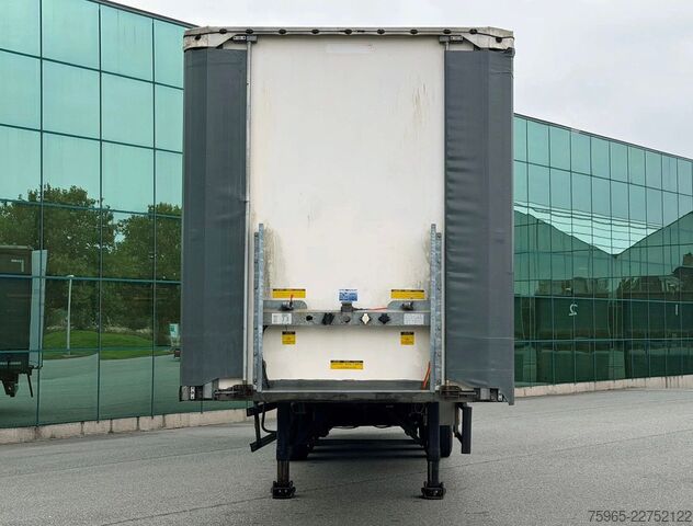 Open semitrailer with tarp GROENEWEGEN DRO-14-27 GALVANISED CHASSIS DISC BRAKES SLIDING