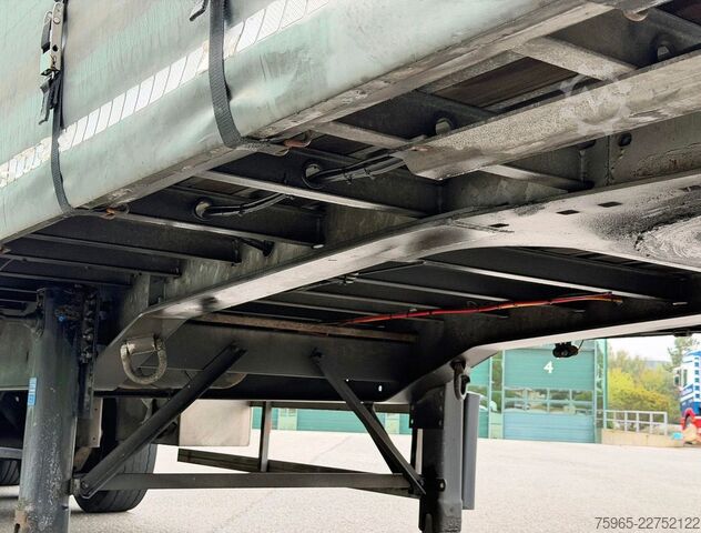 Open semitrailer with tarp GROENEWEGEN DRO-14-27 GALVANISED CHASSIS DISC BRAKES SLIDING