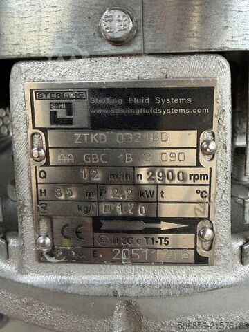 Sterling SIHI ZTKD 032160, 2,2 kW, 12 m³/h Sterling SIHI ZTKD 032160 2.2kW 12m³/h Sterling SIHI ZTKD 032160 2.2kW 12m³/h