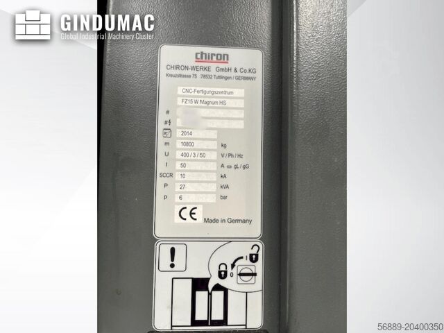 VERTIKALES BEARBEITUNGSZENTRUM CHIRON FZ 15 W Magnum HS