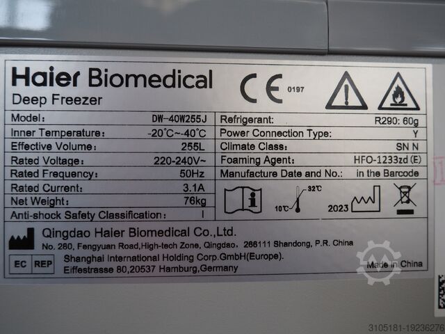 Deep Freezer Haier Biomedical DW-40W255J