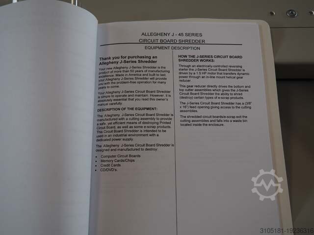 Medienzerstörer / -schredder Allegheny J-45