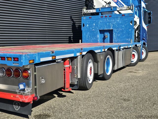 Ladepritsche Scania R520 V8 8x2/6 / HMF 70 tm + JUMBO AANHANGER