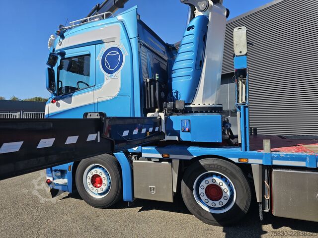 Ladepritsche Scania R520 V8 8x2/6 / HMF 70 tm + JUMBO AANHANGER