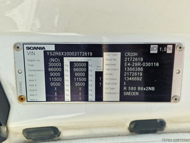 BDF system Scania R580 V8 NGS Highline 6x2 - BDF - Retarder - Ful...
