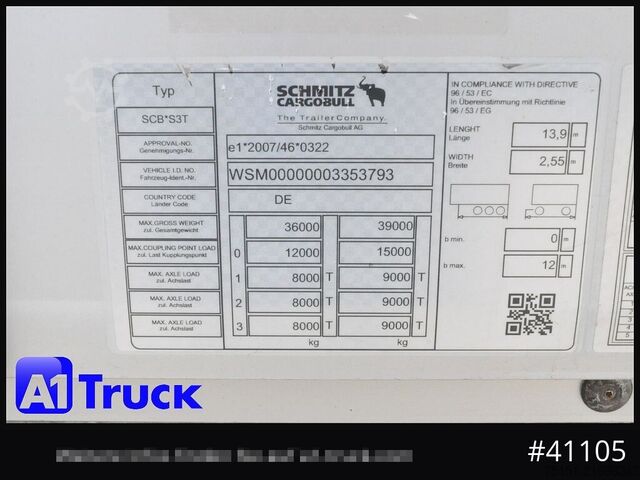 Open semitrailer with tarp SCHMITZ SD Tautliner, Code XL, verzinkt, Liftachse