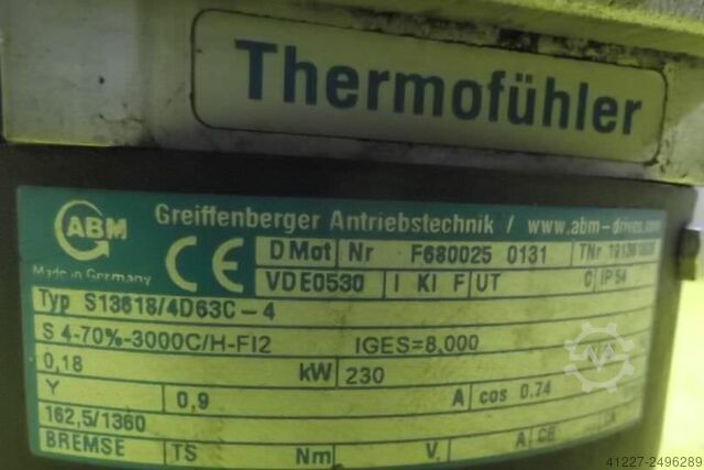 Gear motor 0.18 kW 162.5 rpm Greiffenberger S13618/4D63C-4