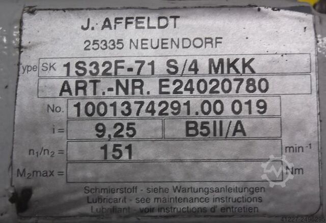 Geared motor 0.25 kW 151 rpm Affeldt 1S32F-71 S/4 MKK