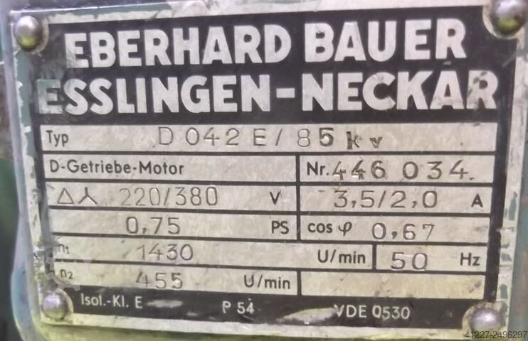 Gear motor 0.55 kW 453 rpm BAUER D042E/85KV