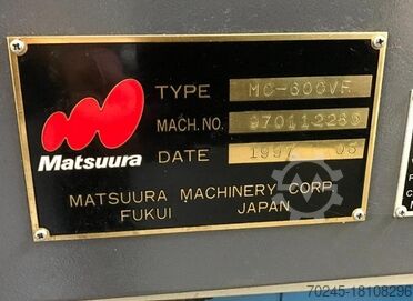 Werkzeugfräsmaschine CNC - VERTICAL MACHINING CENTER - MATSUU MC600VF