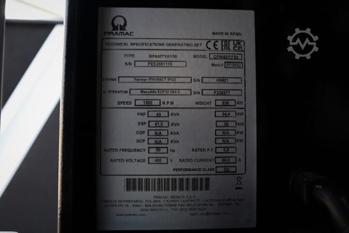 Aggregat Pramac GPW45Y/FS5 Valid inspection, *Guarantee! Diesel, 4