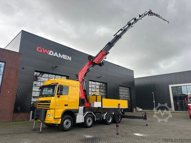 Crane truck DAF XF 105.460 8x4 Trekker/ Bakwagen Fassi F950+Fly...