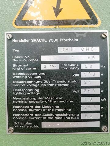 CNC Tool Grinding Machine Saacke UWII-CNC 4A/810