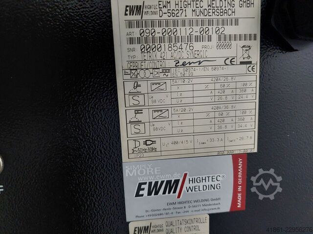 WIG-Inverter Schweißgerät EWM TETRIX 421 AC-DC SYNERGIC