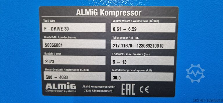 Screw air compressor ALMIG F-Drive 30 - 14 Tage Rückgaberecht