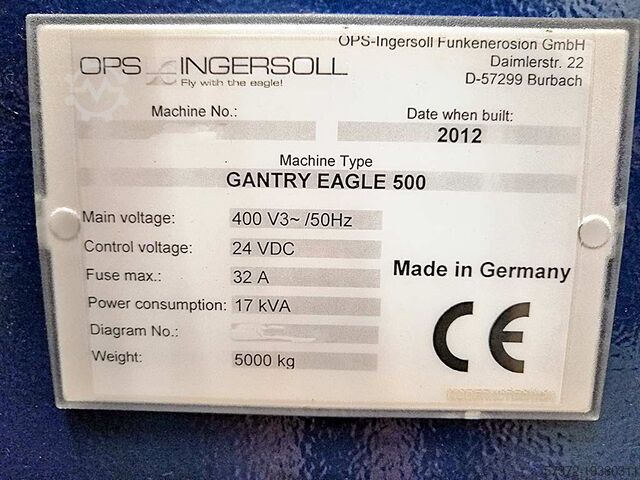 Spark Erosion Machine OPS INGERSOLL Gantry Eagle 500