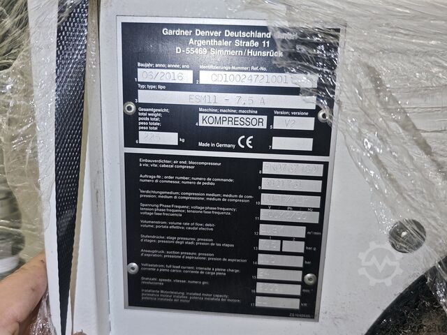 Screw compressor Gardner Denver ESM 11-7,5 A
