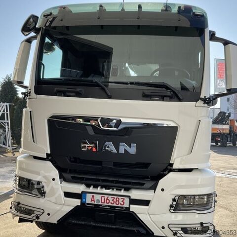 Three-sided tipper truck MAN TGS  33.520 6X6 NEU 3-S-KIPPER BORDMATIK HIAB KRAN X-352E HIPRO, MIETKAUF MGL