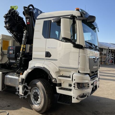 Three-sided tipper truck MAN TGS  33.520 6X6 NEU 3-S-KIPPER BORDMATIK HIAB KRAN X-352E HIPRO, MIETKAUF MGL