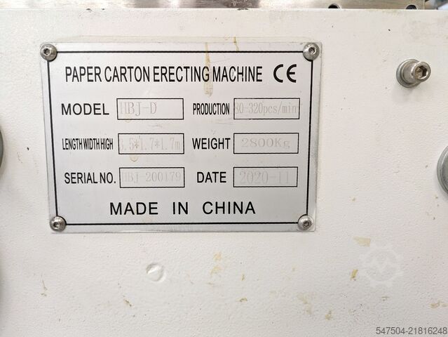 Carton erecting machine DAKIOU DAKIOU HBJ-D1200