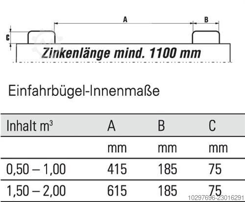 Tipping bottom container 0.5 m³ - 1 unit  
