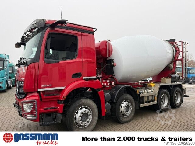 Mobile concrete mixing plant Mercedes-Benz Arocs 3243 B 8x4/4, MirrorCam, MultimediaCockpit,