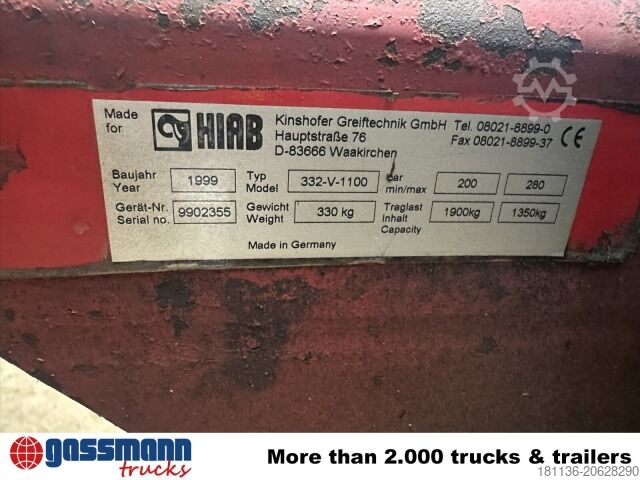 Truck mounted crane Kinshofer 332-V-1100 Palettenzange