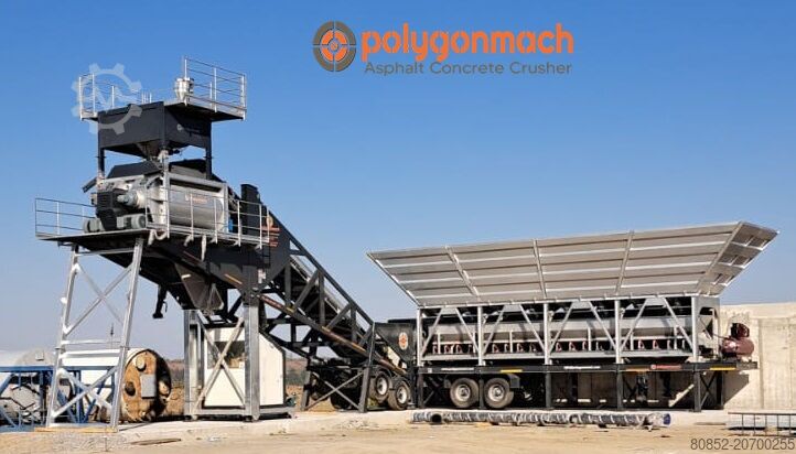 Concrete mixing plant Polygonmach PMC-120 120m3 hour mobile concrete batching p...