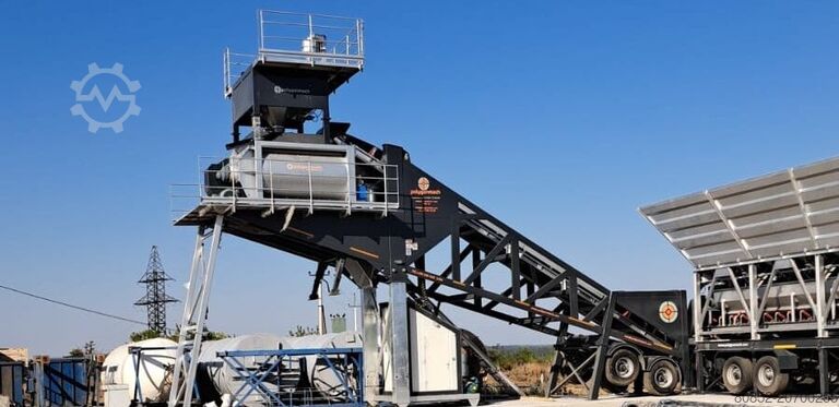 Concrete mixing plant Polygonmach PMC-120   120m3 hour mobile concrete batching p...