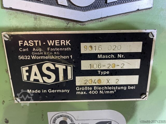 Walzblechmaschine/FASTI 2040x2mm SCHRÖDER-FASTI Typ 2040x2mm