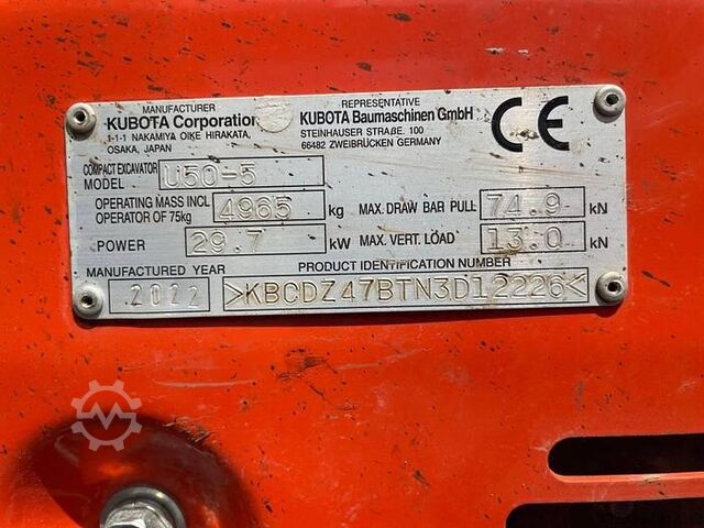 Crawler excavator Kubota U50-5