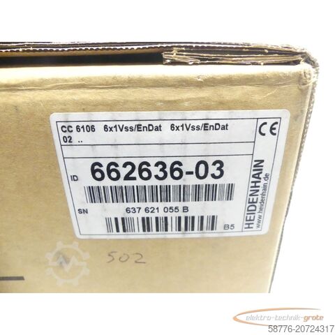 Component Heidenhain CC 6106 Regeleinheit ID: 662636-03 SN: 637 621 055 B --