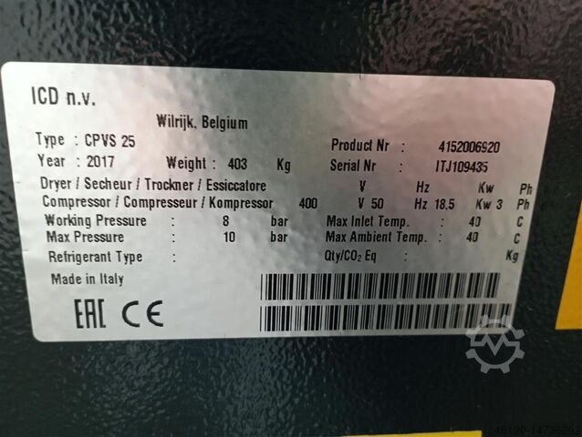 Screw compressor Chicago Pneumatic CPVS25