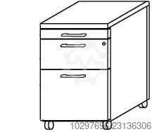 Rollcontainer Cyro H565xB438xT600mm - 1 ST  
