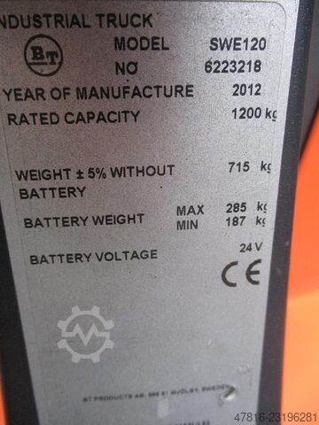 2012 TOYOTA BT SWE120 - 841 BT SWE120