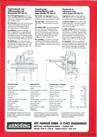Zapfenfräsmaschine Panhans Typ 261 H
