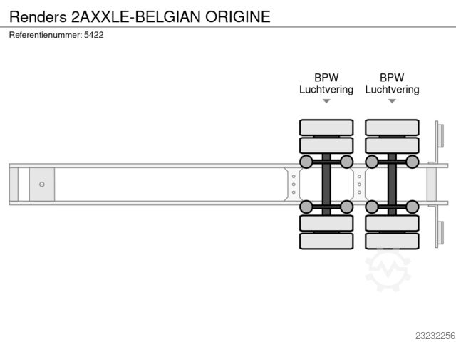 Renders 2-axle trailer, Belgian origin Renders 2AXXLE-BELGIAN ORIGINE