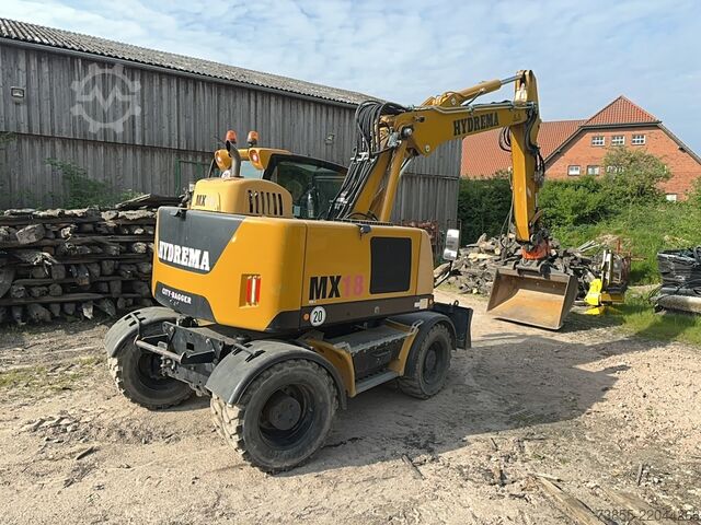 Wheeled Excavator Hydrema RB15-MX18 with tiltrotator, quick coupler and excavator bucket
