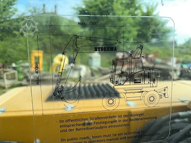 Wheeled Excavator Hydrema RB15-MX18 with tiltrotator, quick coupler and excavator bucket