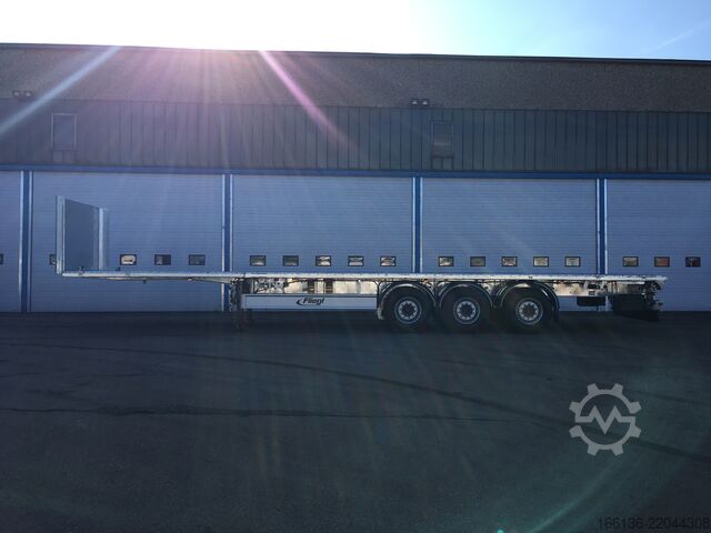 Open semitrailer Fliegl 3-Achs Plateausattel teleskopierbar